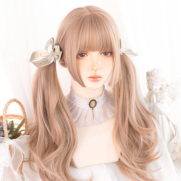Milk Brown Princess Cut Medium Wavy Synthetic Wig