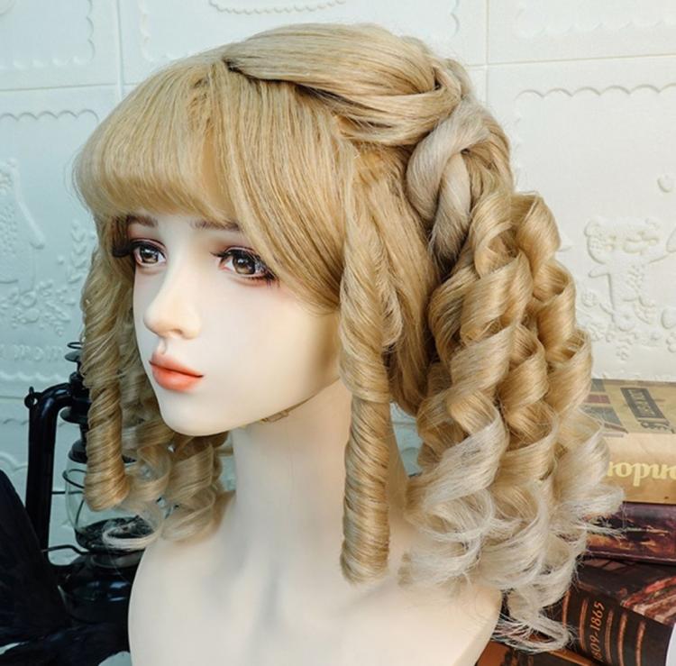 Katie's Garden Flax Yellow Curly Lolita Hand-braided Wig