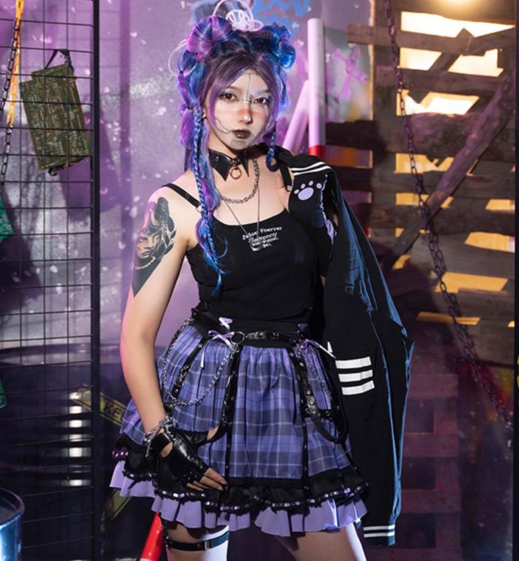 Cyber Era Blue-Purple Wavy Long Lolita Synthetic Wig