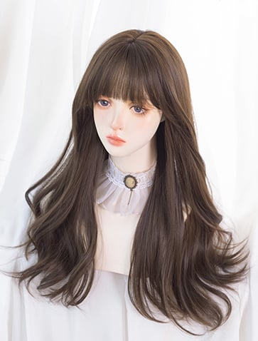 Light Green Blonde Wavy Medium Length Synthetic Wig