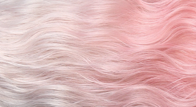 White Peach Beige to Pink Ombre Long Wavy Lolita Synthetic Wig