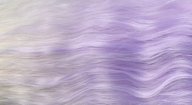Ombre Hair Color Off White - Purple Long Wavy Lolita Synthetic Wig