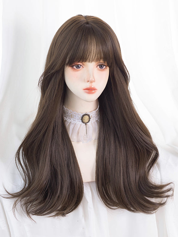 Light Green Blonde Wavy Medium Length Synthetic Wig