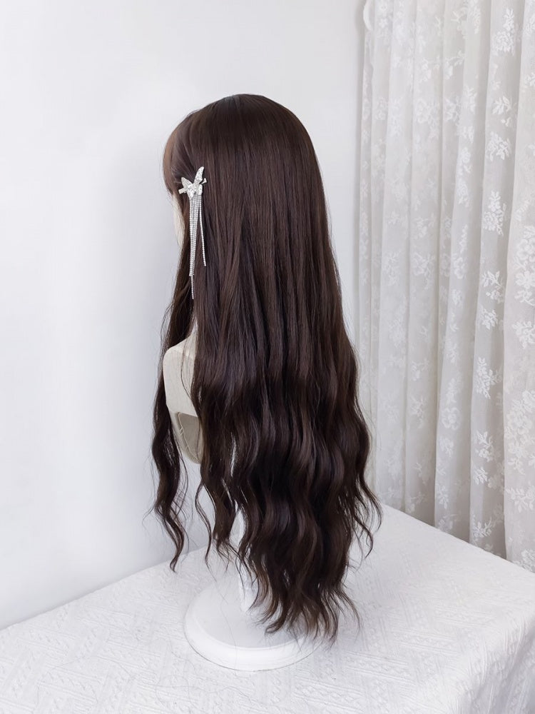 Tender Sister Dark Brown Wavy Waist Length Lolita Synthetic Wig
