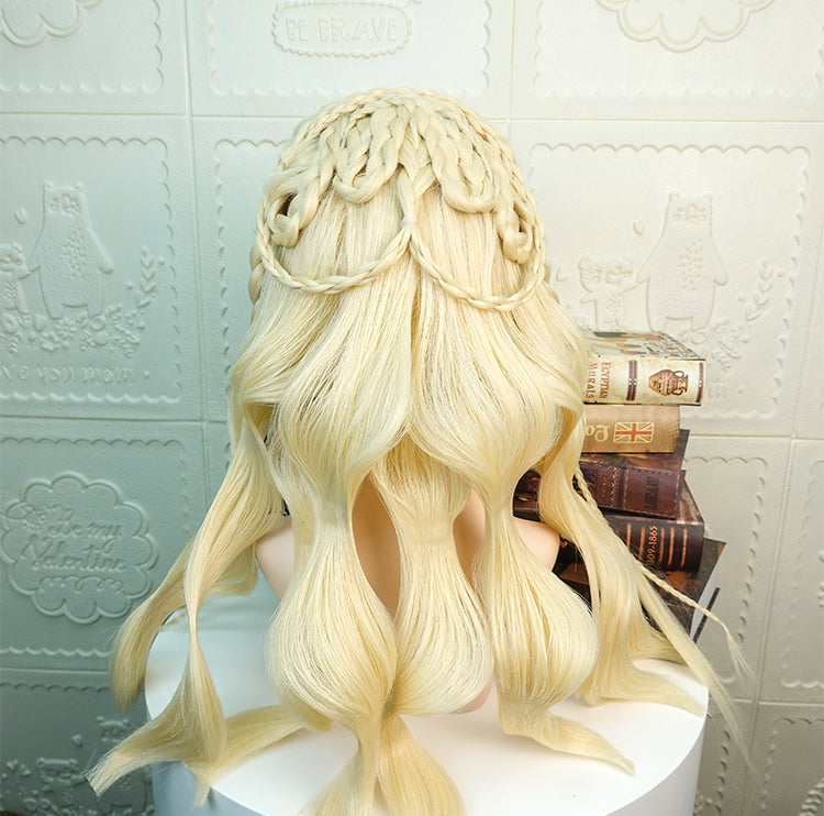 Theia Blond Wavy Lolita Hand-braided Wig with Wig KC