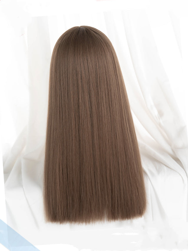 Honey Tea / Dark Brown Straight Synthetic Wig