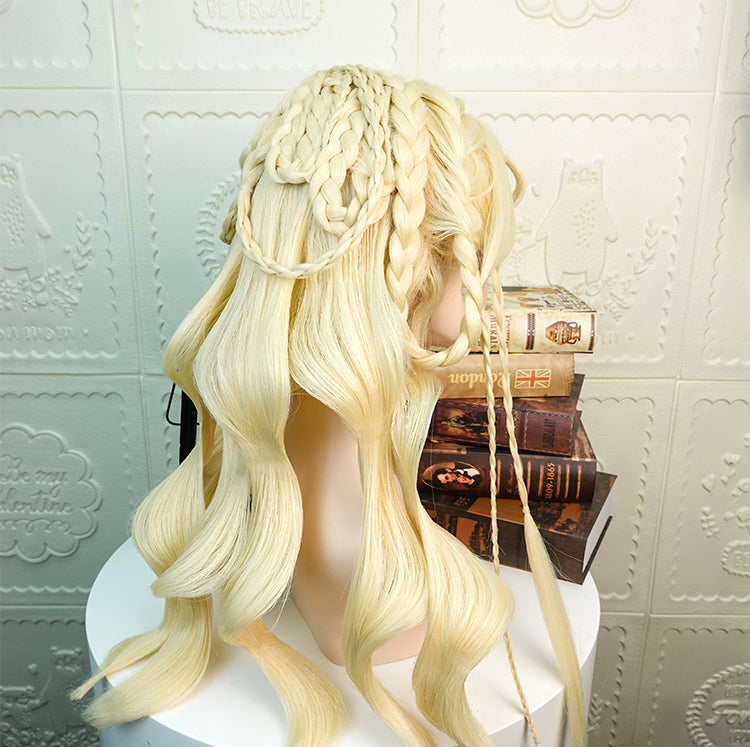 Theia Blond Wavy Lolita Hand-braided Wig with Wig KC