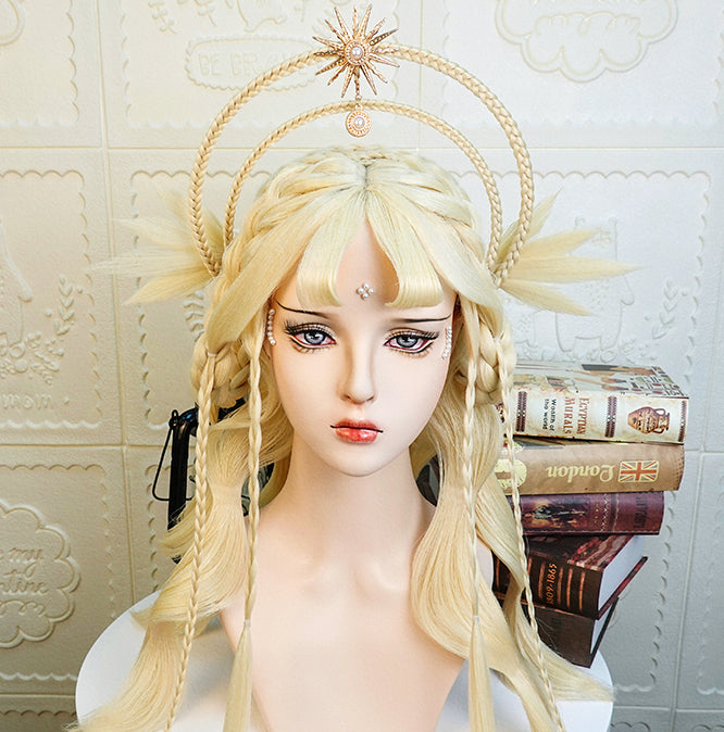 Theia Blond Wavy Lolita Hand-braided Wig with Wig KC