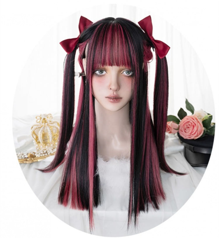 Highlight Hair Color 56cm Lolita Synthetic Wig