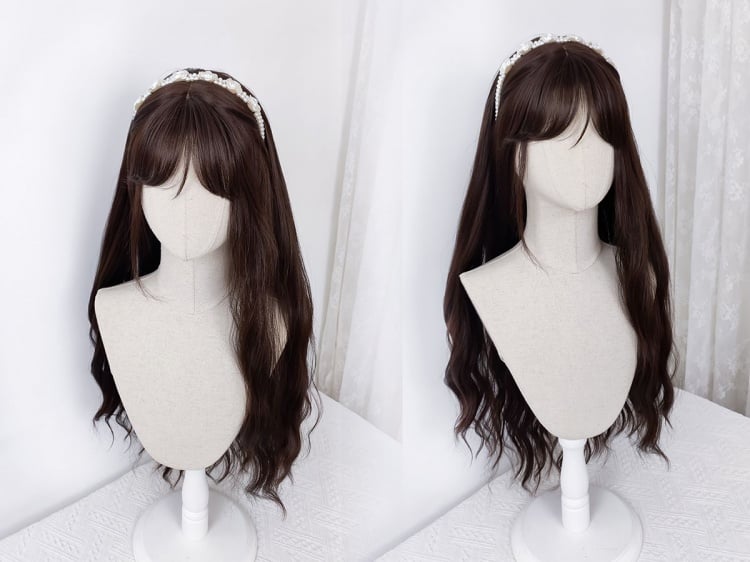 Tender Sister Dark Brown Wavy Waist Length Lolita Synthetic Wig