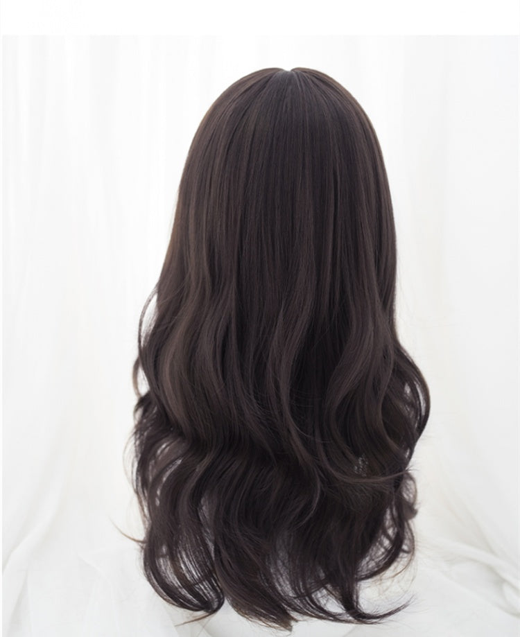 Wavy Dark Tawny Synthetic Wig