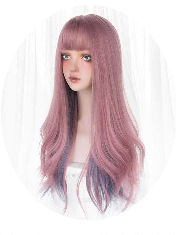 Waist Length Wavy Grapevine Purple-Dusty Blue Lolita Synthetic Wig