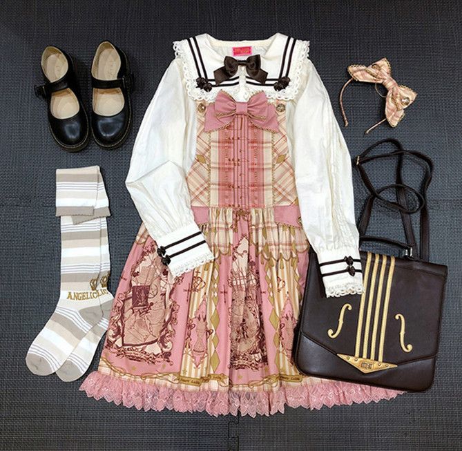 Pink Nutcracker Fantasy Night Print Big Bow Ruffle Trim Overall Dress
