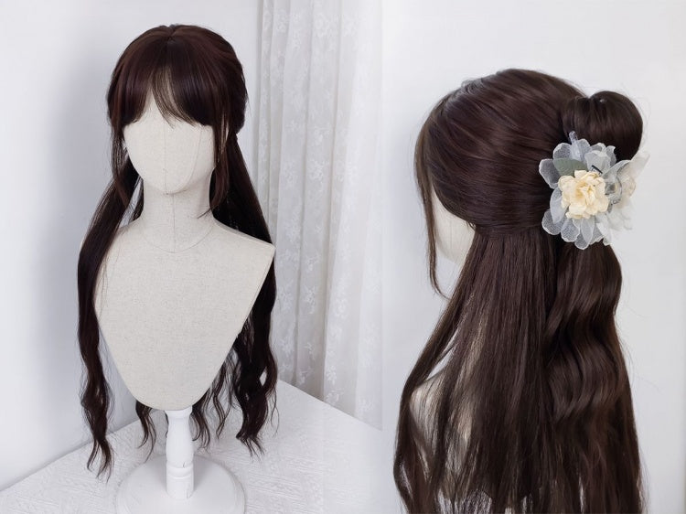 Tender Sister Dark Brown Wavy Waist Length Lolita Synthetic Wig