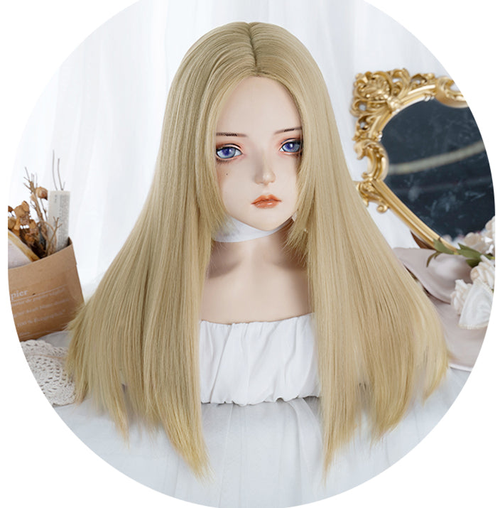 Straight Blonde Synthetic Wig