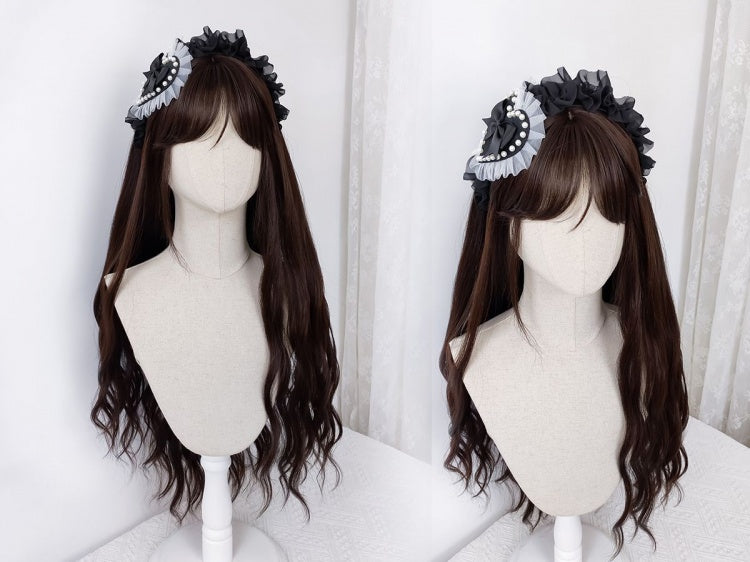Tender Sister Dark Brown Wavy Waist Length Lolita Synthetic Wig