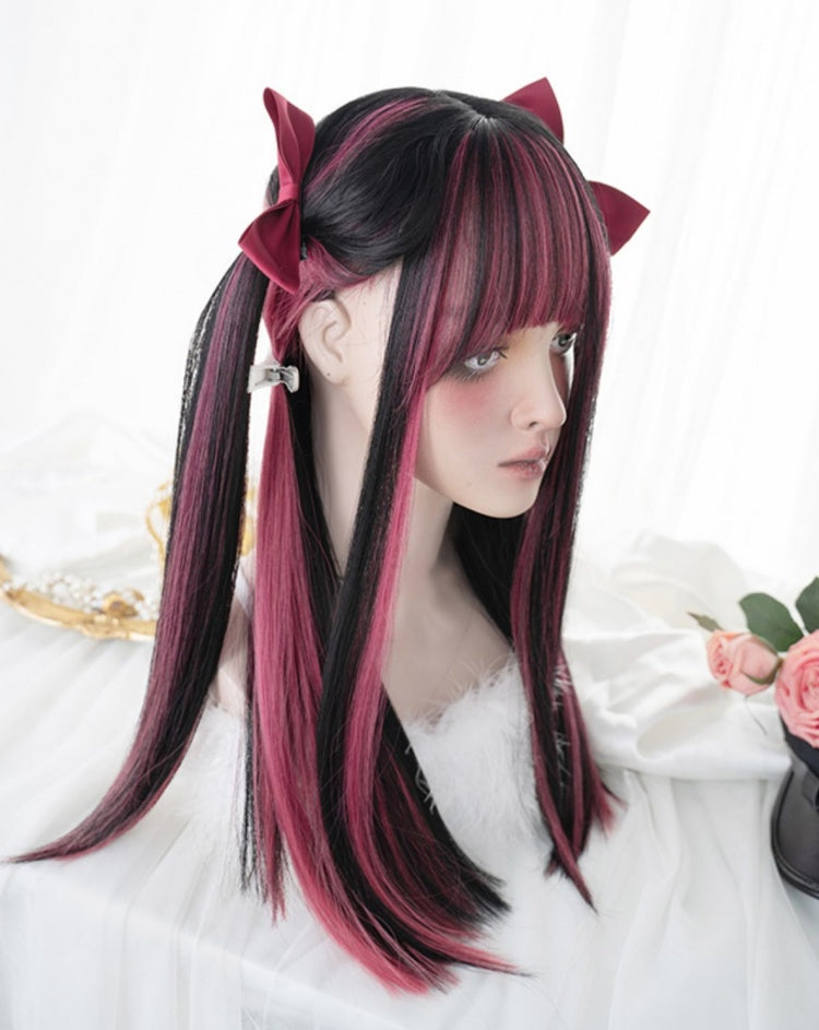 Highlight Hair Color 56cm Lolita Synthetic Wig