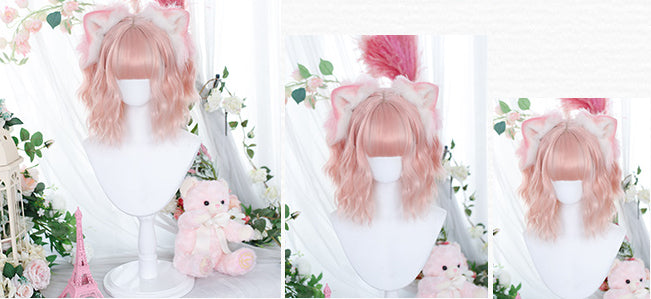 Yao Lin Peach Pink 35CM Short Lolita Synthetic Wig