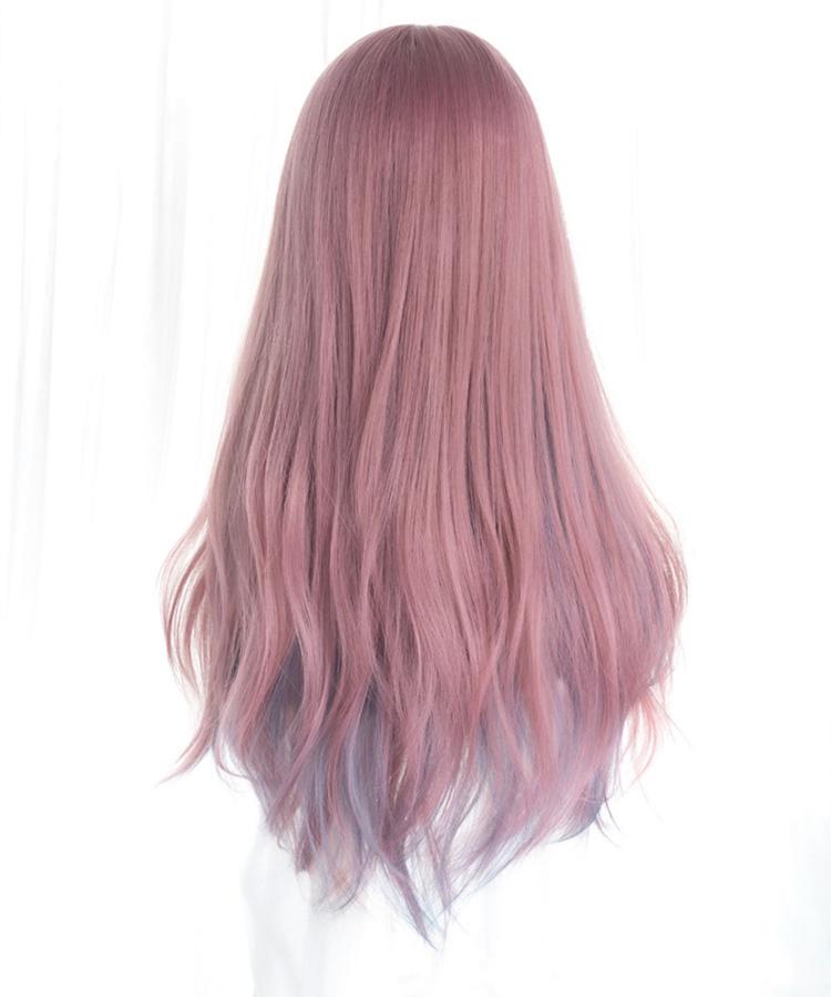 Waist Length Wavy Grapevine Purple-Dusty Blue Lolita Synthetic Wig