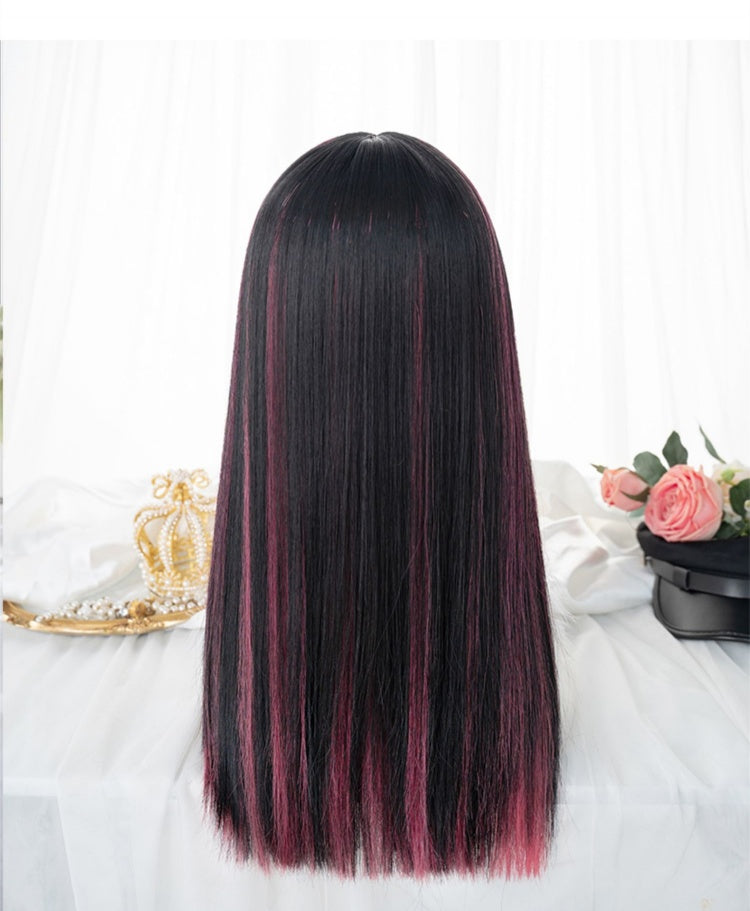 Highlight Hair Color 56cm Lolita Synthetic Wig