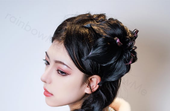 Lily Yellow&Pink / Black / Pink&Green Wig Hair Clip