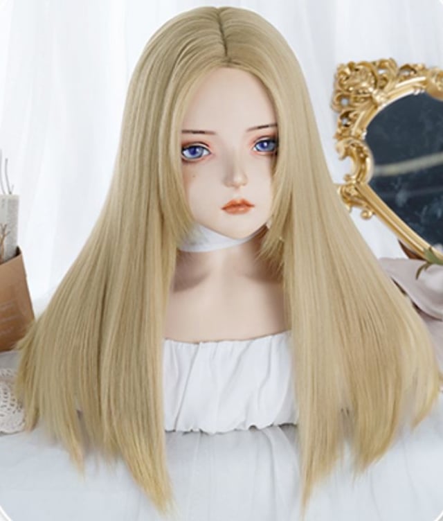 Straight Blonde Synthetic Wig