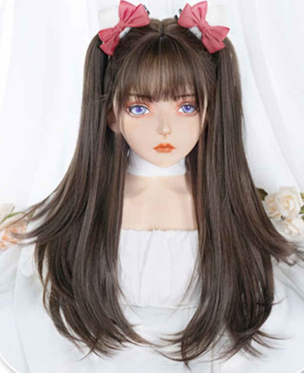 Waist Length Wavy Brown Synthetic Wig