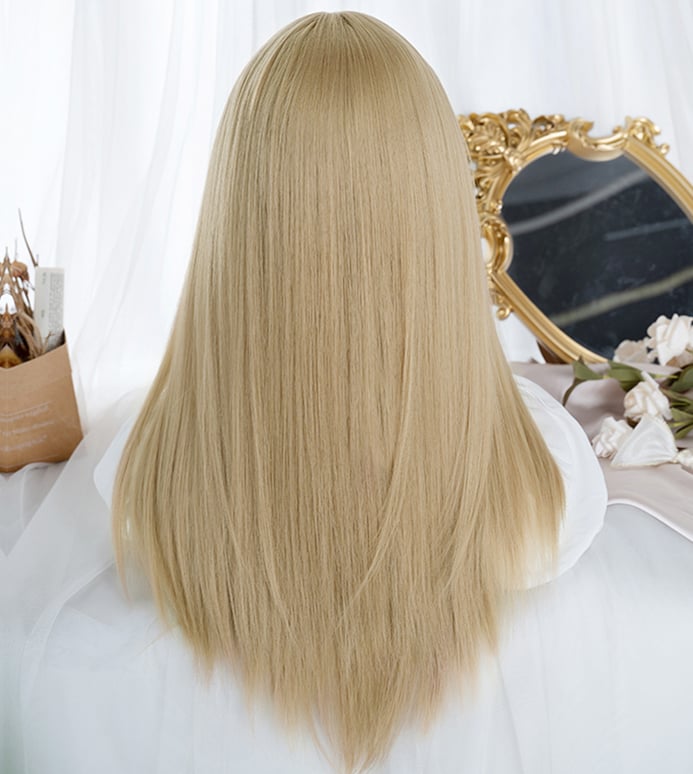 Straight Blonde Synthetic Wig