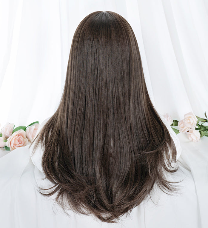 Waist Length Wavy Brown Synthetic Wig