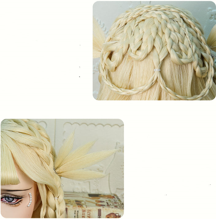 Theia Blond Wavy Lolita Hand-braided Wig with Wig KC