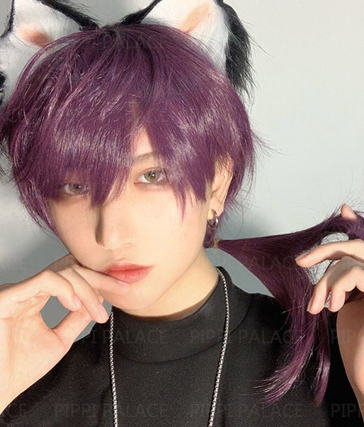 In Stock Female/Male Version Ombre Purple Wig