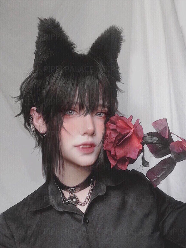 In Stock Black/Brown Boy Style Wig