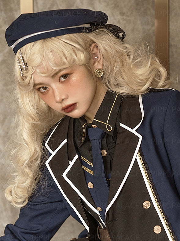 In Stock Mid-length Dolly Curly Wig with Outward Curly Bangs