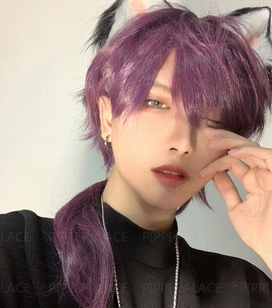 In Stock Female/Male Version Ombre Purple Wig