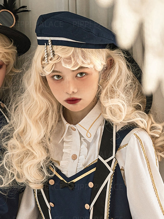 In Stock Mid-length Dolly Curly Wig with Outward Curly Bangs