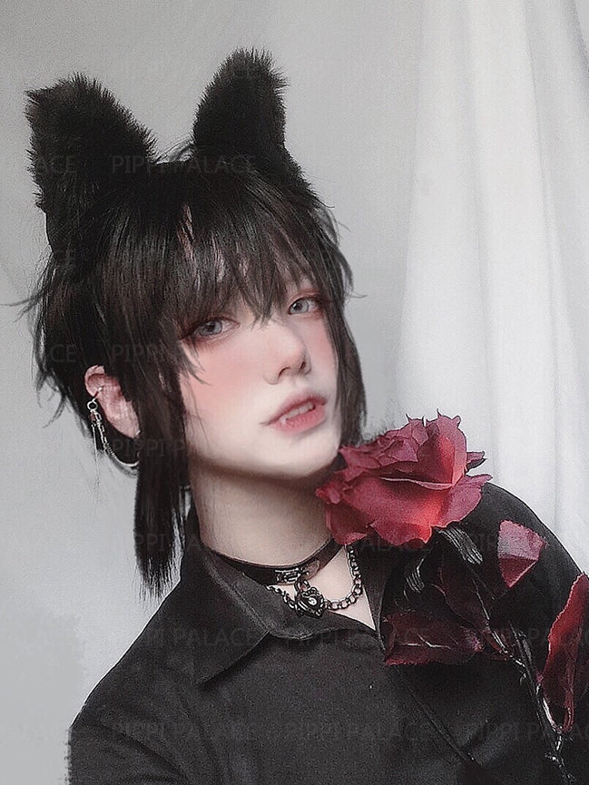 In Stock Black/Brown Boy Style Wig