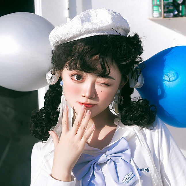 In Stock 4 Colors Shoulder Length Dolls Wool Curly Wig