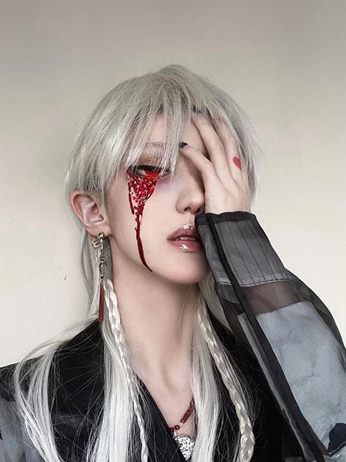 Kingslayer Silver White Boy Style Wig
