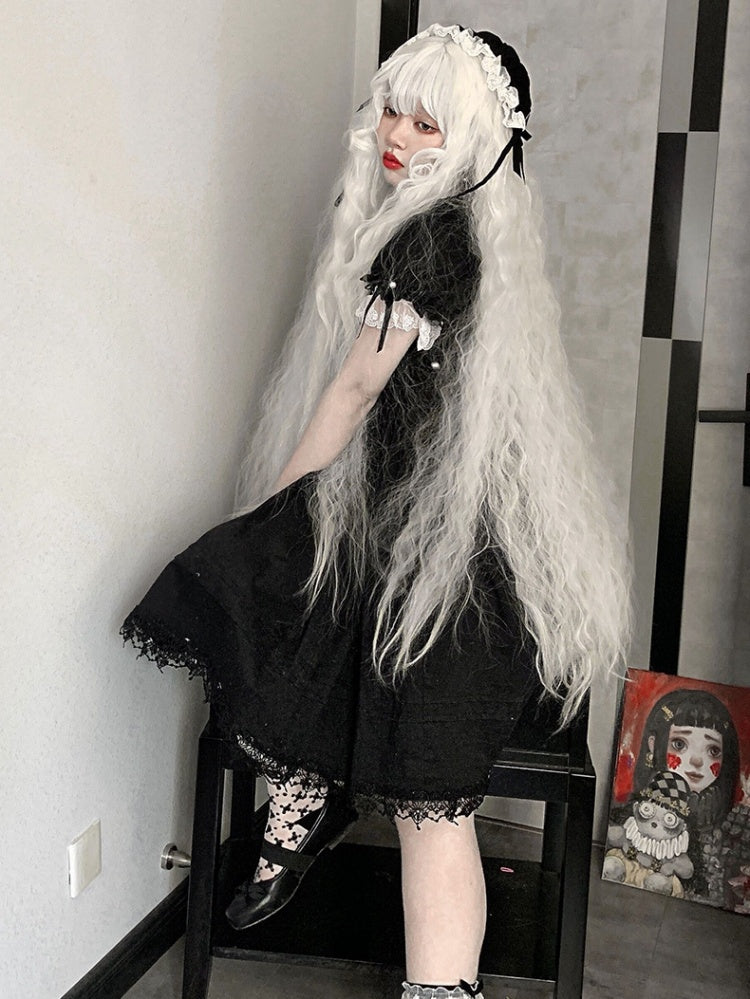 In Stock 120cm Moonlight White Curly Wig