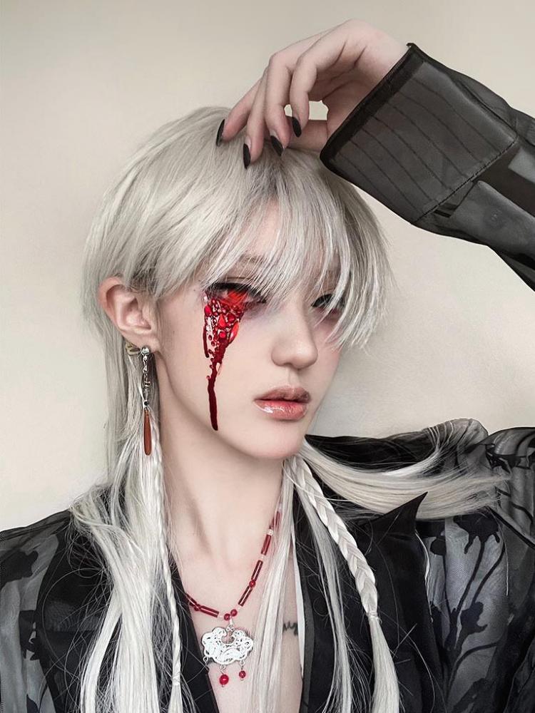 Kingslayer Silver White Boy Style Wig