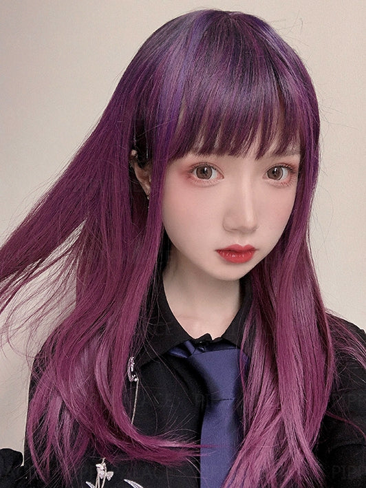 In Stock Female/Male Version Ombre Purple Wig