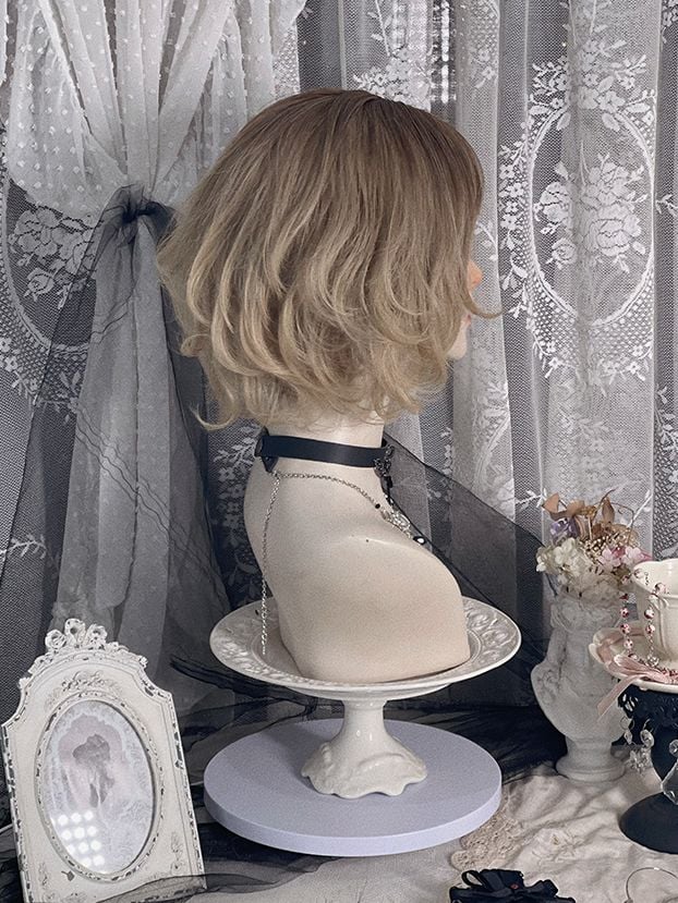 Light Brown Curly Ouji Short Wig