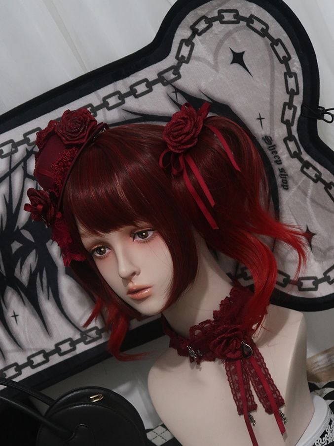 Miss Evil Red and Black Ombre Hair Color Wavy Synthetic Wig