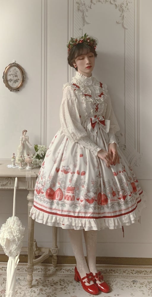 Strawberry Fruit Tea Sweet Jumper Skirt