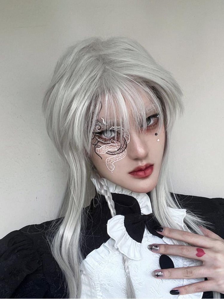 Kingslayer Silver White Boy Style Wig