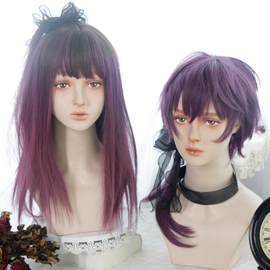 In Stock Female/Male Version Ombre Purple Wig