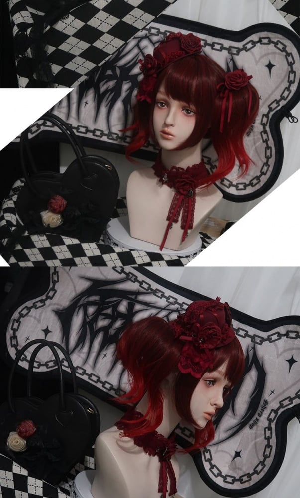 Miss Evil Red and Black Ombre Hair Color Wavy Synthetic Wig