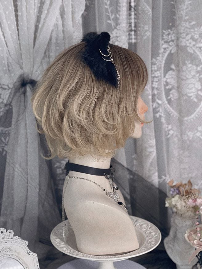 Light Brown Curly Ouji Short Wig