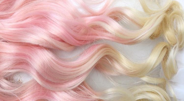 Waist Length Pink Gold Ombre Wavy Wig