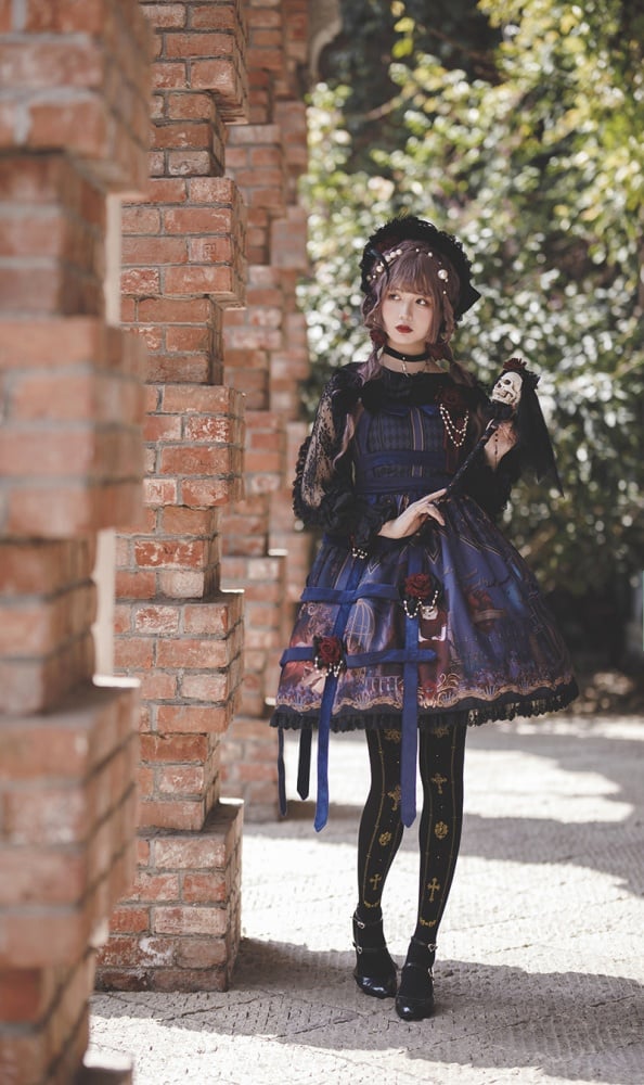 Midnight Magic Sweetheart Neckline High Waist Ruffle Trim Jumper Skirt